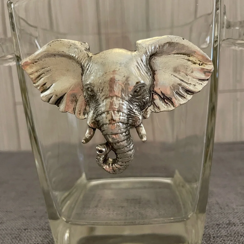 Silver Elephant Glass Ice Bucket
